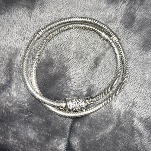 Pandora moments double wrap silver bracelet. 6.3 inch/16 cm - Picture 6 of 7